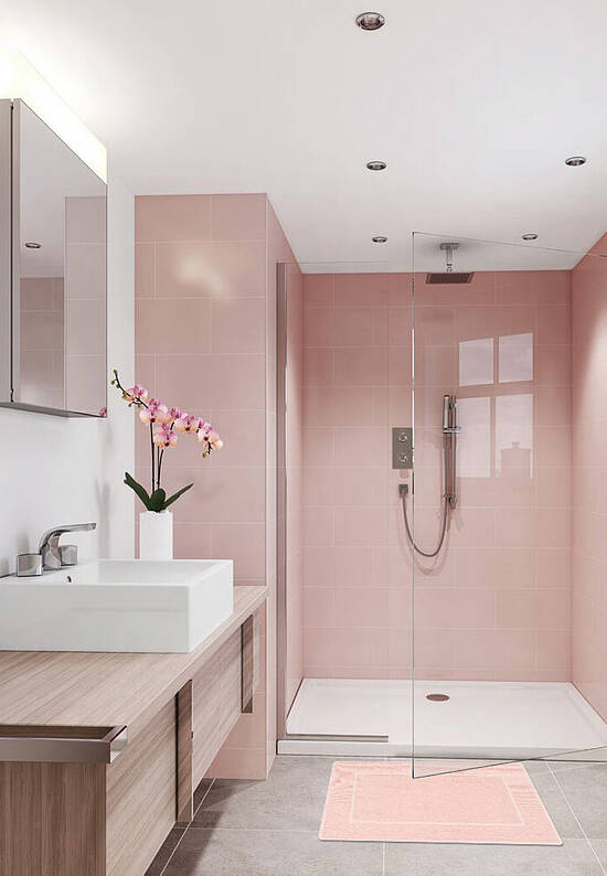 Розовый коврик для ванной из хлопка Light Rose