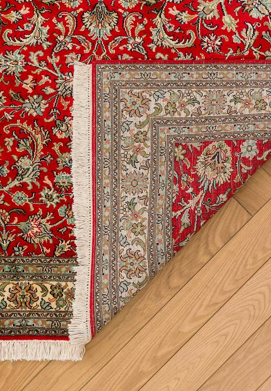 Шелковый ковер ручной работы из Индии 243808-Afshar red/green