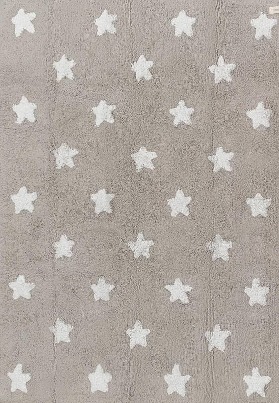 Детский стираемый ковер Stars Grey-White