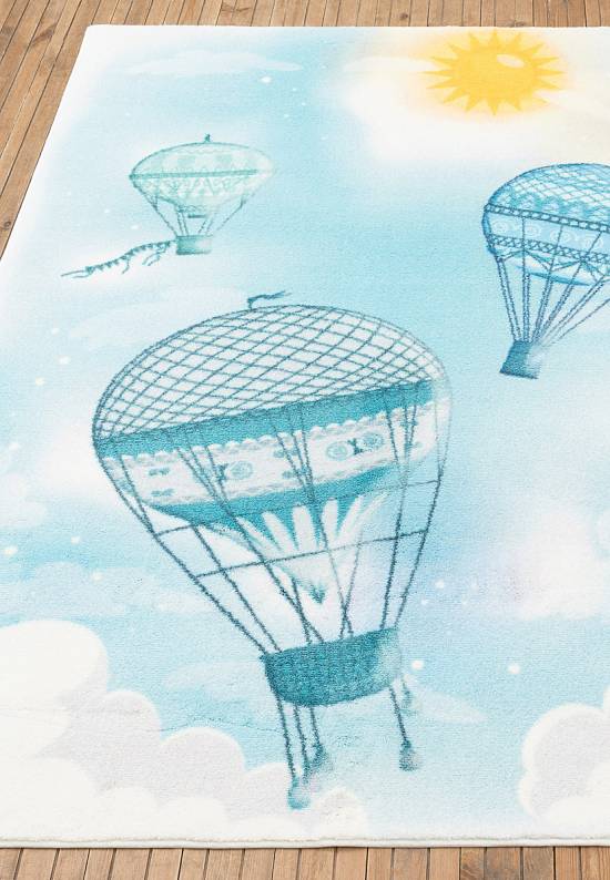 Детский ковер с ворсом Flying Balloon 01 Light Blue