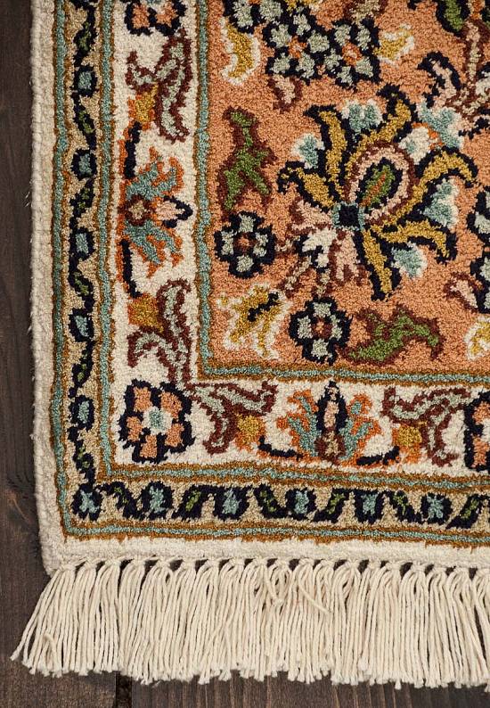 Шелковый ковер ручной работы из Индии 244030-Faraghan beige/rust
