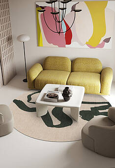 безворсовый ковер в интерьере Shapes LS6083-L407 круг