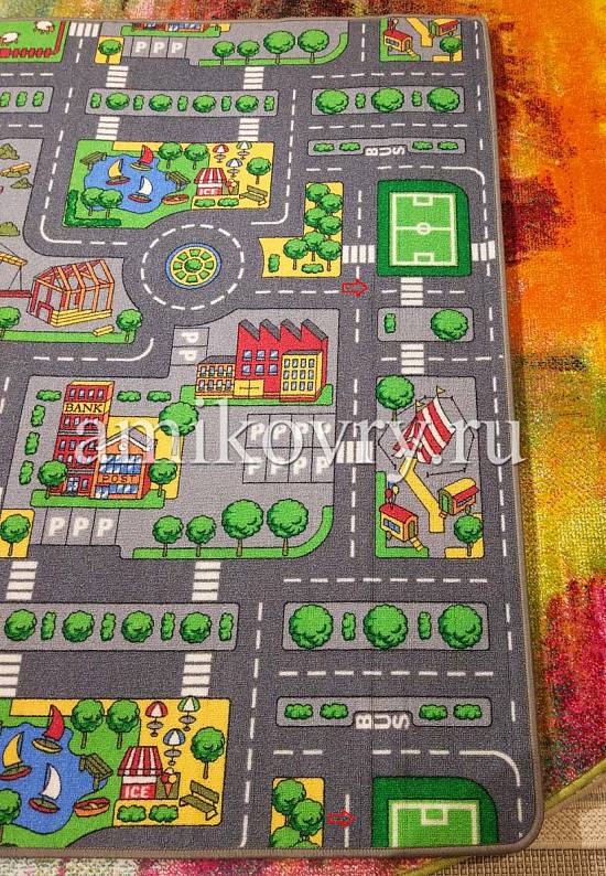 Двухсторонний детский игровой коврик с дорогой DUO City Grey+Farm discount16