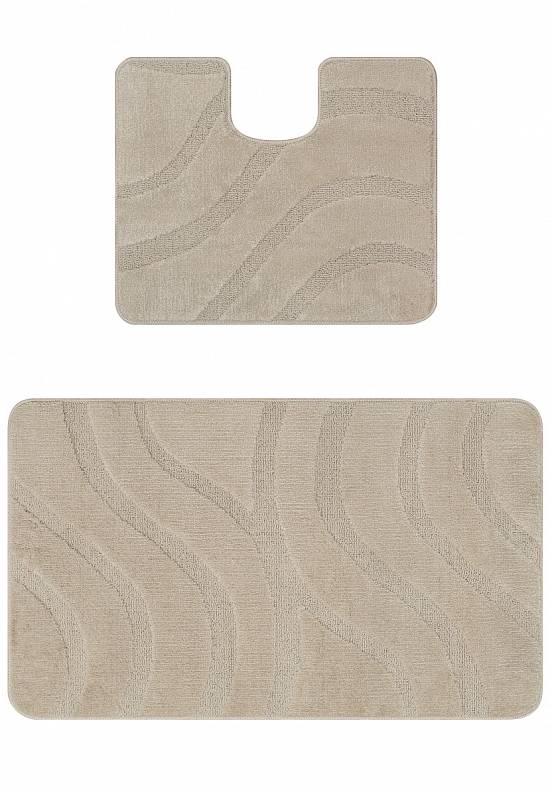 Светлый комплект ковриков для ванной и туалета Symphony 2521 Sandy Grey BQ