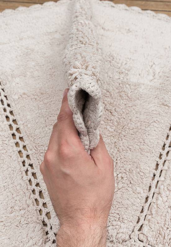 Бежевый коврик для ванной из хлопка Lorinda-Beige