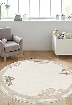 ковер в интерьере Piccolo PCL 01 Cream Multy круг