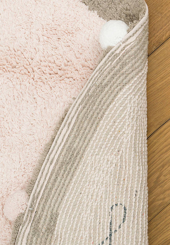 Детский стираемый ковер Pom-poms Soft Pink-Grey