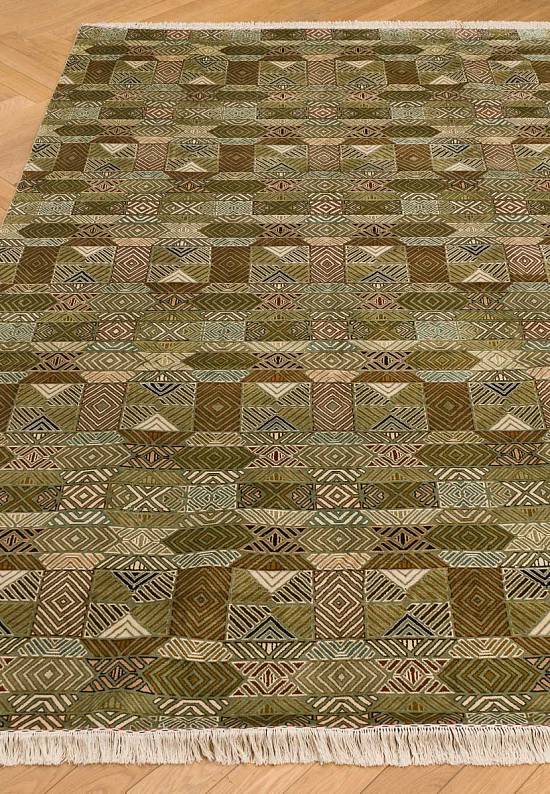 Шелковый ковер ручной работы Modnic Green Beige