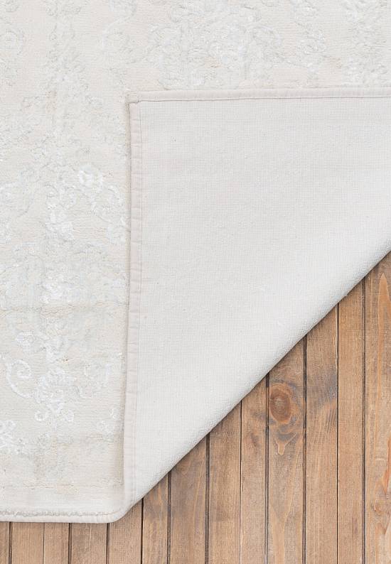 Турецкий ковер из хлопка и вискозы Damask Ekru