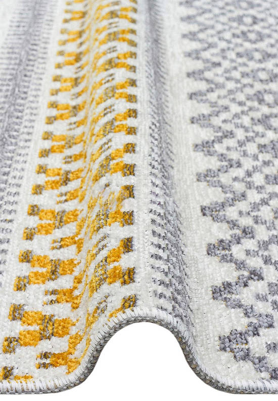 Двусторонний безворсовый ковер NK 09 Grey Yellow