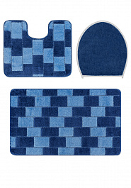 дизайн комплекта ковриков для ванной Confetti Bath Maximus Bornova 2582 Dark Blue BQF