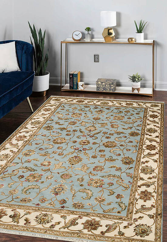 Элитный ковер ручной работы 10/10 RS-03-2-Light Blue/Ivory