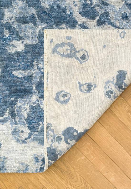 Индийский ковер ручной работы Flora White Blue