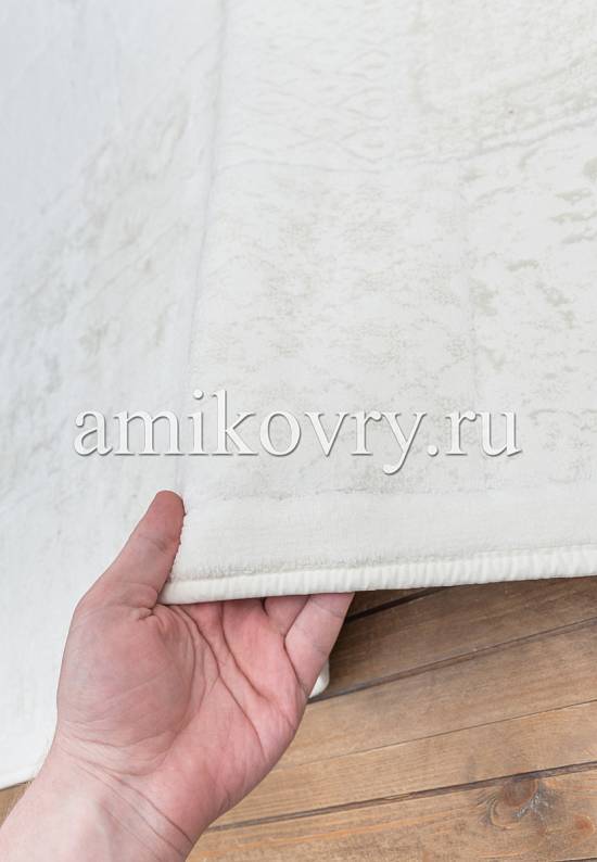 Турецкий ковер из хлопка и вискозы Patchwork Beyaz