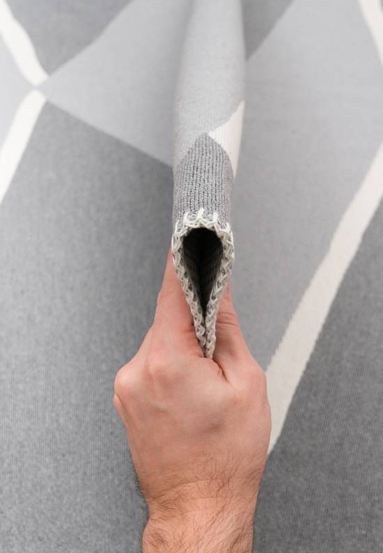 Безворсовый ковер из хлопка ARN 09 Grey White