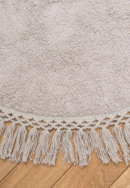 Серый коврик для ванной из хлопка Lora-Light Brown