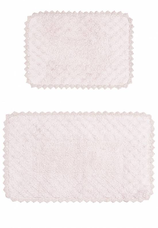 Розовый комплект ковриков для ванной и туалета Adonis-Ecru