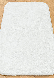 коврик для ванной в перспективе Confetti Bath Cotton Organic Soft Light 1601 White