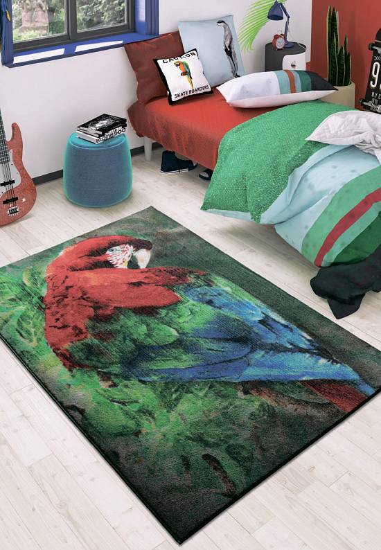Детский ковер с ворсом Scarlet Macaw 01 Green