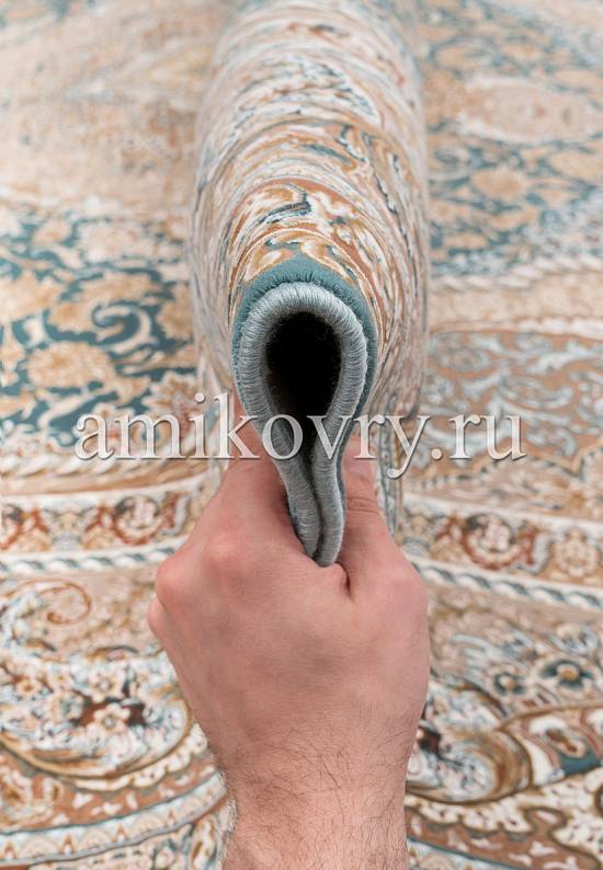 Иранский высокоплотный ковер 146-Light Blue