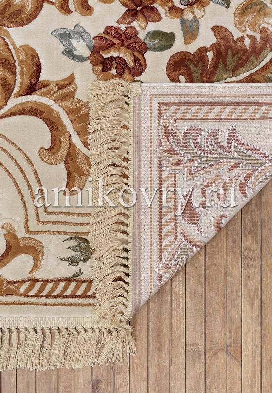 Бельгийский рельефный ковер из вискозы 02C058-Ivory