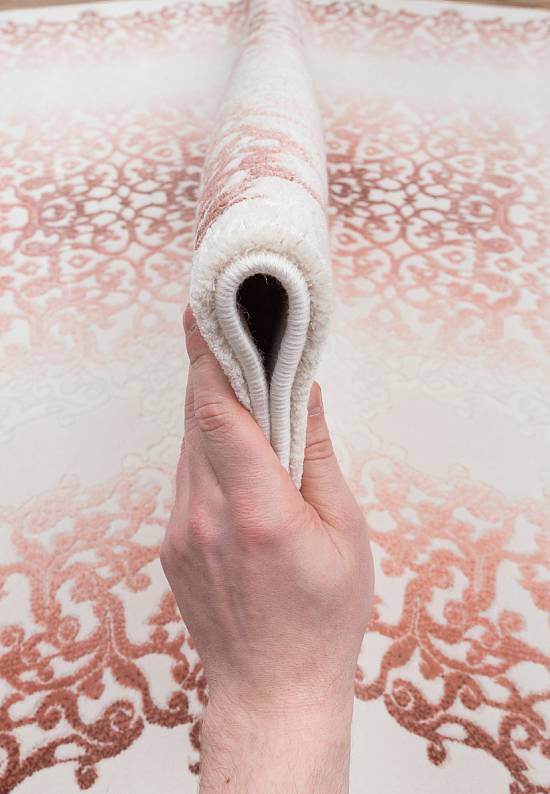 Турецкий синтетический ковер 12602-Cream/Pink