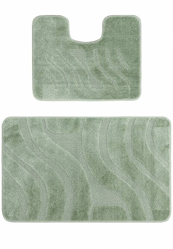 Зеленый комплект ковриков для ванной комнаты и туалета Symphony 2542 Almond PS