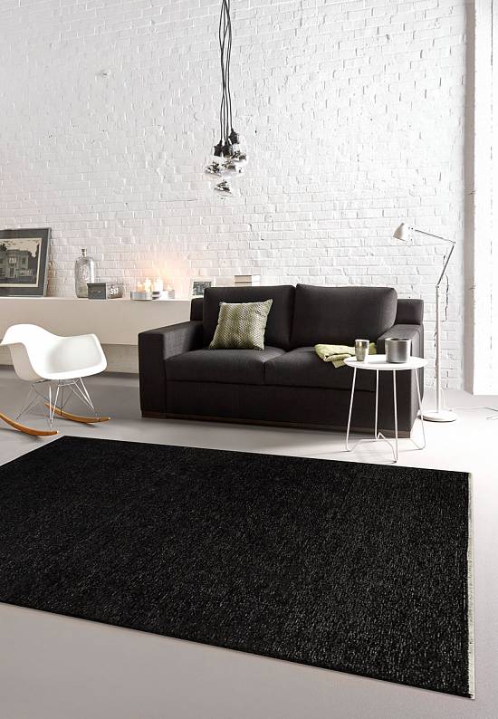 Двусторонний безворсовый ковер Black-IHT106