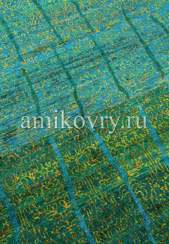 Индийский ковер из шелка SR-35A-3-Blue/Green