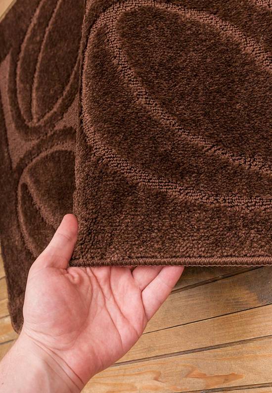 Коричневый комплект ковриков для ванной комнаты и туалета Flora 2518 Brown BQ