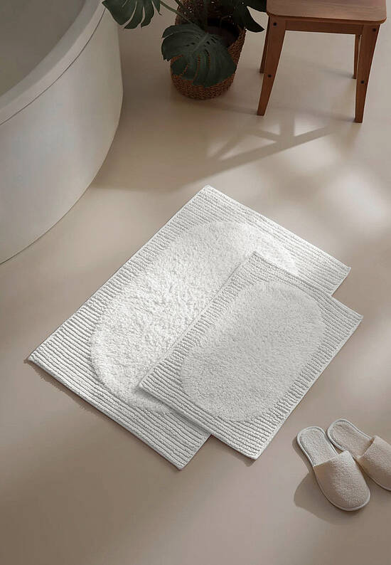 Белый комплект ковриков для ванной Plush-White