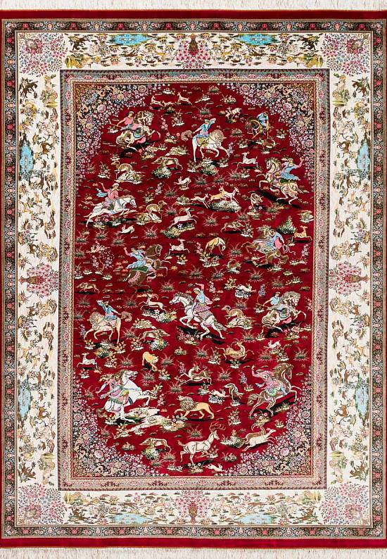 Иранский классический ковер Shekargah-Modern Red