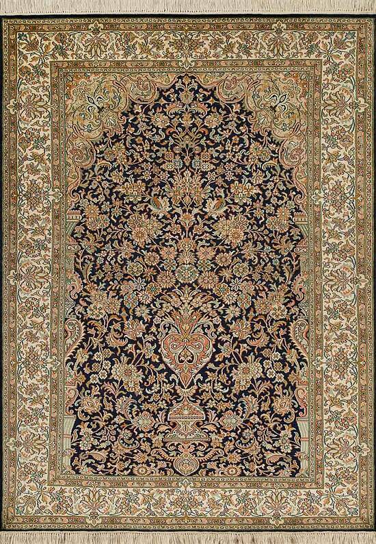 Шелковый ковер ручной работы IIST-GI97K29KJ Kashan Blue