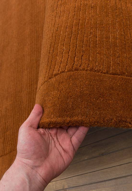 Однотонный шерстяной ковер Terracotta