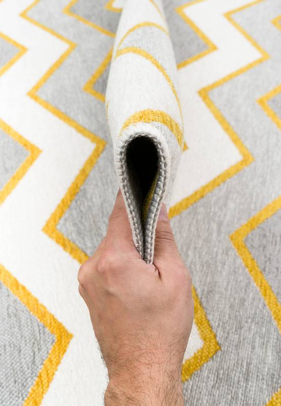 Двусторонний безворсовый ковер из шенилла NK 05 Grey Yellow