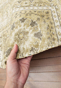 фактура безворсового ковра Antik Patchwork 121-Lime Yellow