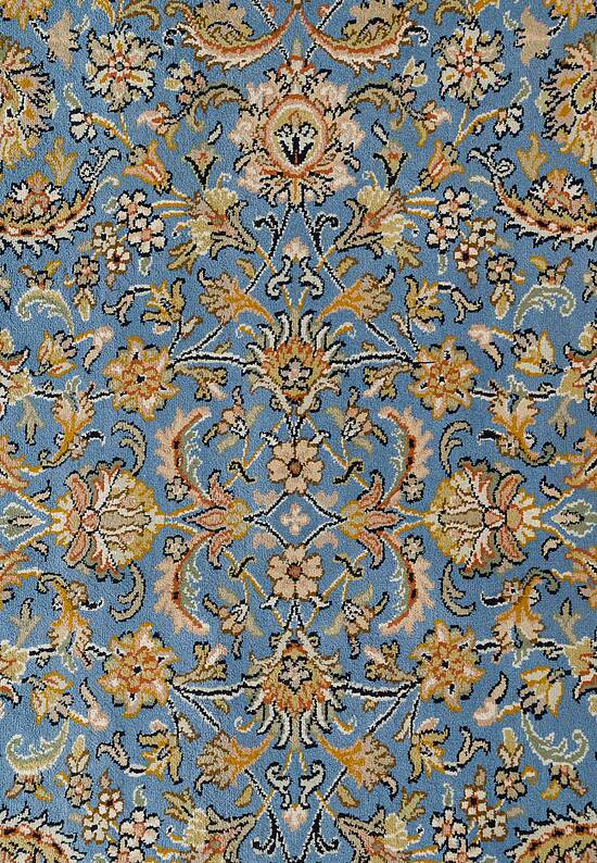 Шелковый ковер ручной работы 474885 Blue