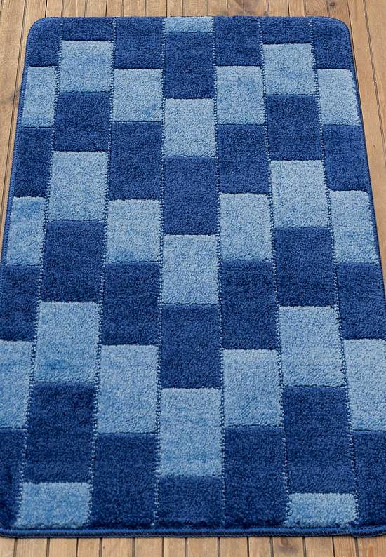 Голубой коврик для ванной Bornova 2582 Dark Blue