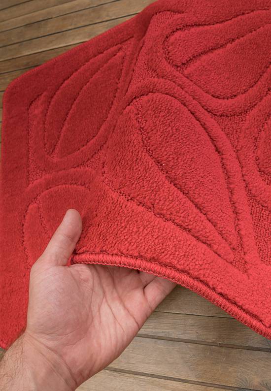 Красный коврик для ванной  Flora 2586 Red