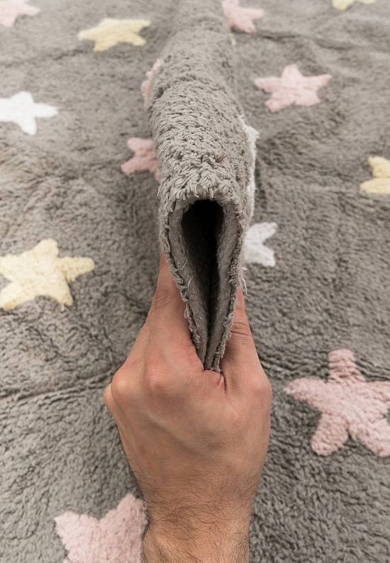 Детский стираемый ковер Stars Tricolor Grey-Pink