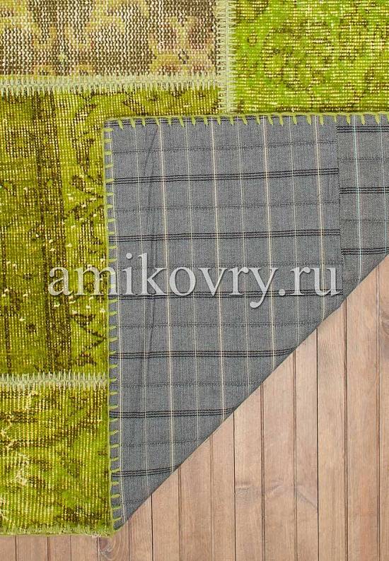 Безворсовый ковер-пэчворк ручной работы 108-Greenery