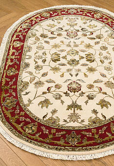 ковер в перспективе по ворсу Kashan gold 10/10 CH-102-3-Ivory/Red овал
