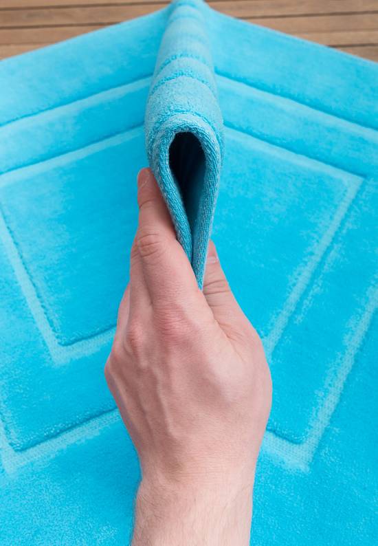 Бирюзовый коврик для ванной из хлопка Ekose-Turquoise