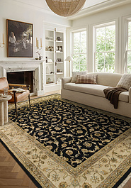 ковер в интерьере Kashan gold 10/10 RS-318 Black-Beige