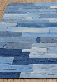 безворсовый ковер в перспективе Jeans Pocket Rug Bricks-Natural