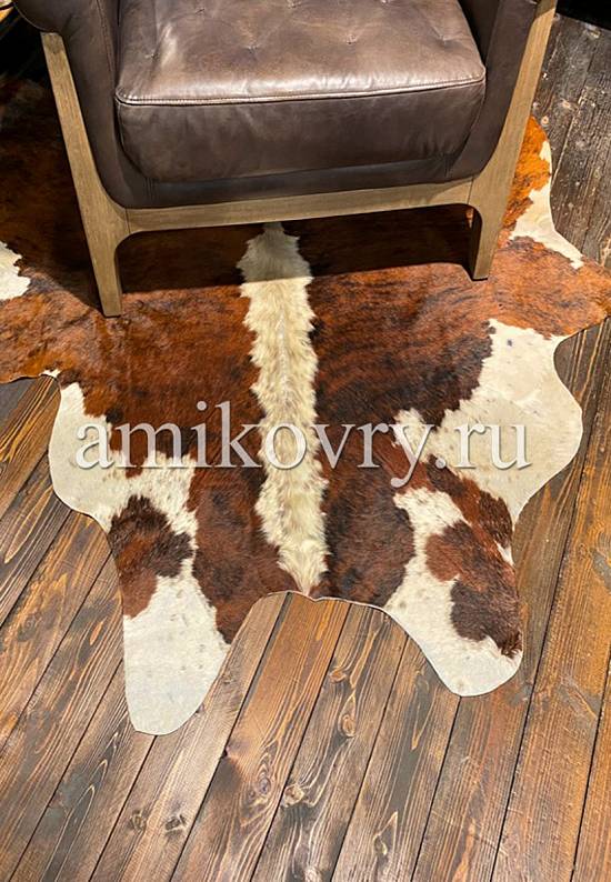 Натуральная шкура коровы Полосы коричнево-чёрные 572 discount