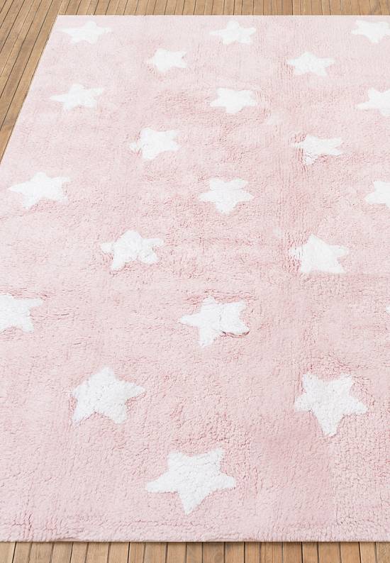 Детский стираемый ковер Stars Pink-White C-R-SW