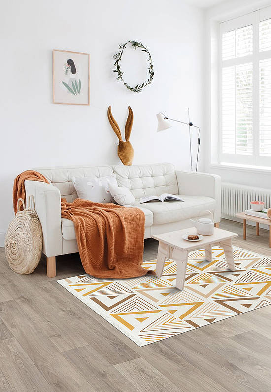 Двусторонний безворсовый ковер AR 18 Beige Yellow