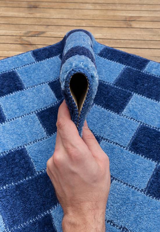 Голубой коврик для ванной Bornova 2582 Dark Blue