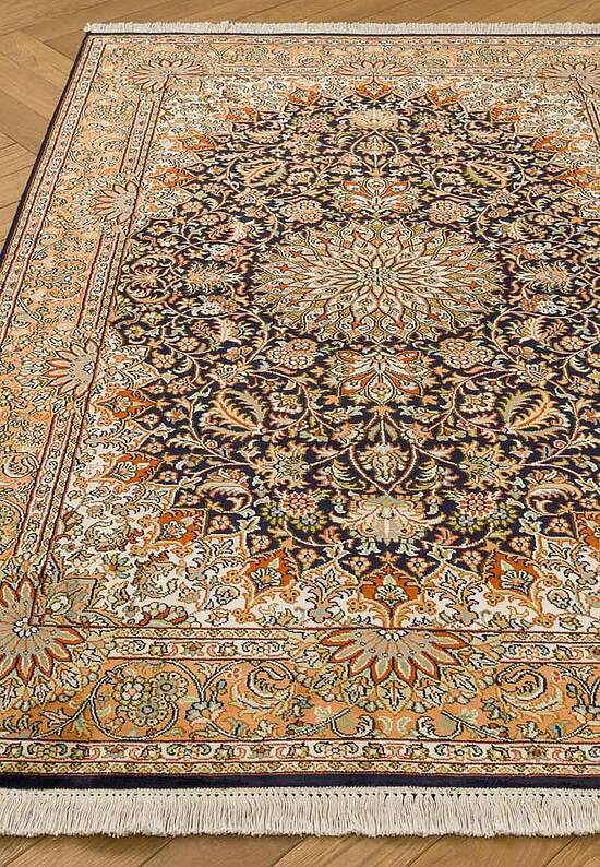 Шелковый ковер ручной работы IIST-GI97K2527 Kashan Blue